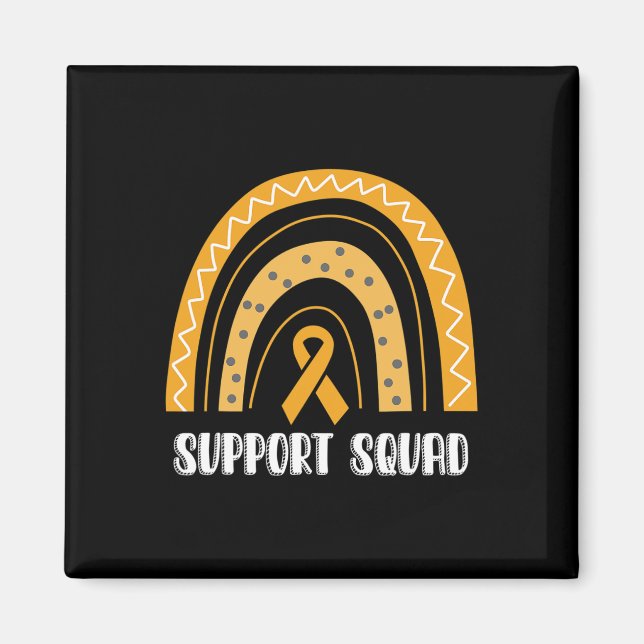 Support Squad Orange Rainbow Ribbon RSD CRPS Aware Magnet (Front)