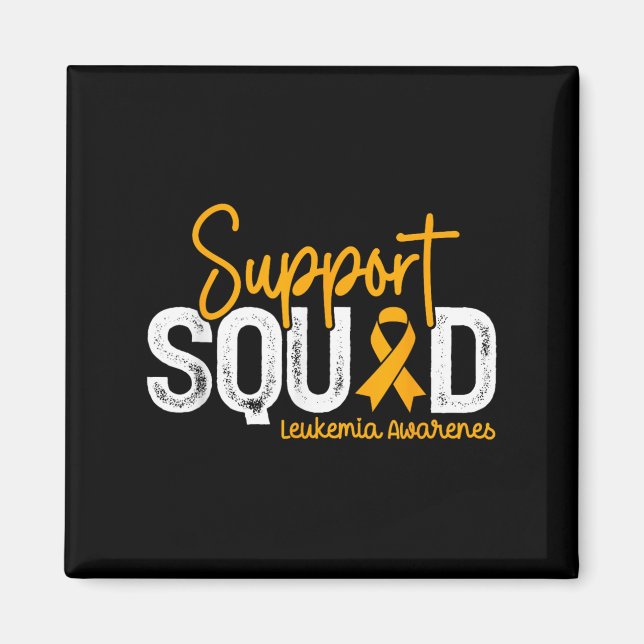 Support Squad Orange Ribbon Cancer Leukemia Awaren Magnet (Front)
