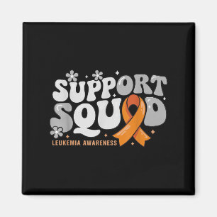 Support Squad Orange Ribbon Leukemia Awareness War Magnet