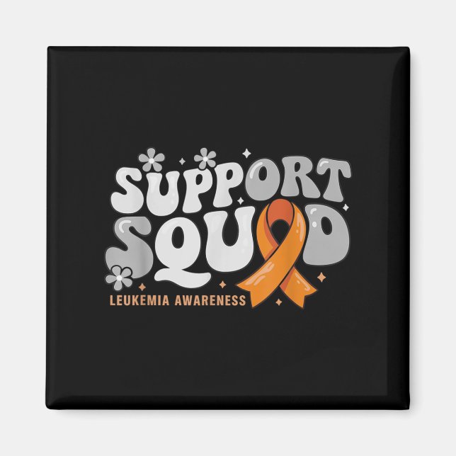 Support Squad Orange Ribbon Leukemia Awareness War Magnet (Front)