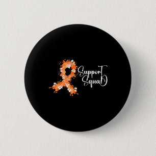 Support Squad Orange Ribbon Leukemia Blood Cancer  Button