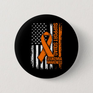 Support Squad Orange Ribbon Leukemia Blood Cancer Button
