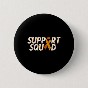 Support Squad Orange Ribbon Leukemia Blood Cancer Button