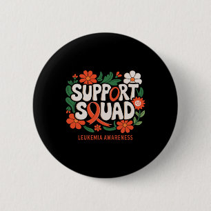 Support Squad Orange Ribbon Leukemia Blood Cancer  Button