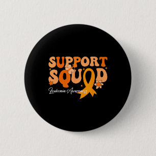 Support Squad Orange Ribbon Leukemia Blood Cancer Button