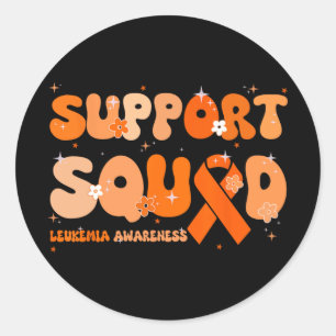 Support Squad Orange Ribbon Leukemia Blood Cancer Classic Round Sticker