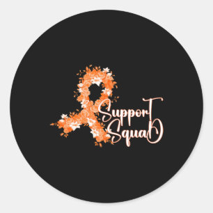 Support Squad Orange Ribbon Leukemia Blood Cancer  Classic Round Sticker