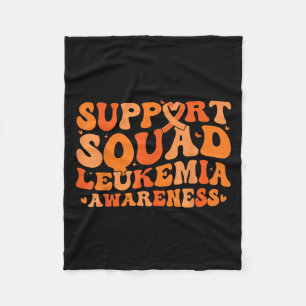 Support Squad Orange Ribbon Leukemia Blood Cancer Fleece Blanket