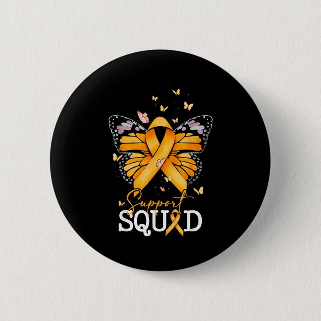 Support Squad Orange Ribbon Multiple Sclerosis Awa Button (Front)