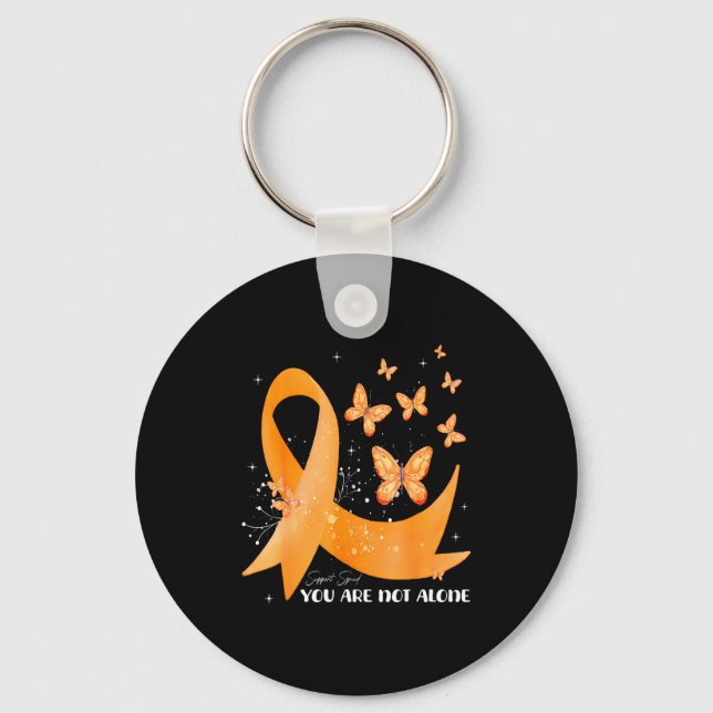 Support Squad Orange Ribbon Multiple Sclerosis Awa Keychain (Front)