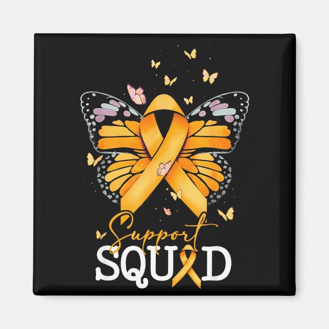 Support Squad Orange Ribbon Multiple Sclerosis Awa Magnet (Front)