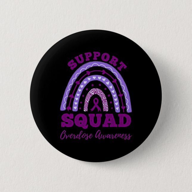 Support Squad Overdose Awareness Rainbow 1  Button (Front)