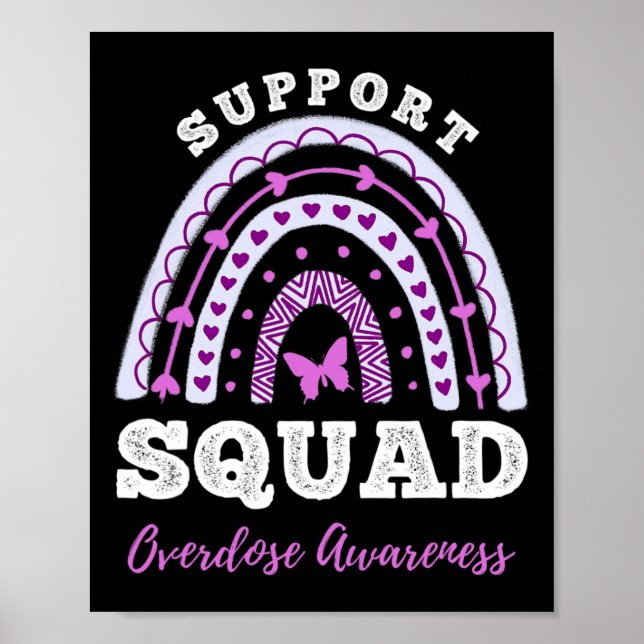Support Squad Overdose Awareness Rainbow  Poster (Front)