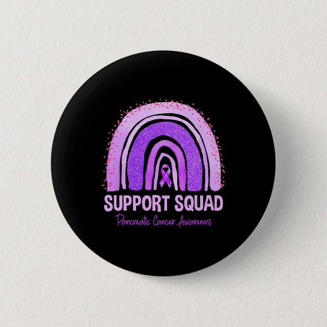 Support Squad Pancreatic Cancer Awareness Rainbow  Button (Front)