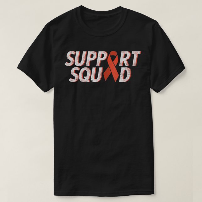 Support squad peach ribbon uterine cancer awarenes T-Shirt (Design Front)