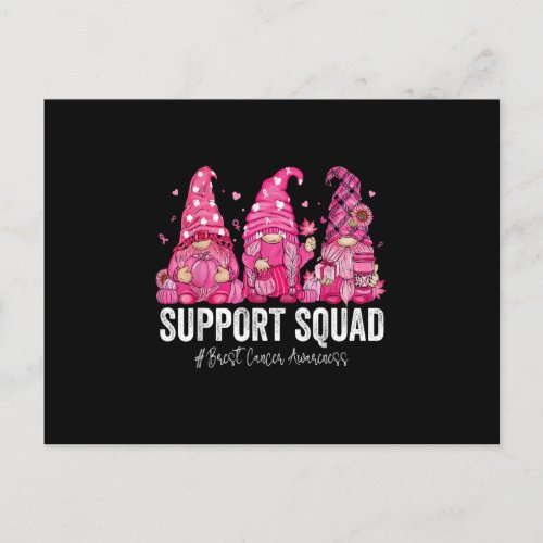 Support Squad Pink Gnomes Breast Cancer Awareness Postcard