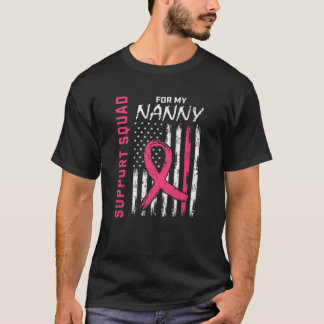 Support Squad Pink Nanny Breast Cancer Awareness F T-Shirt