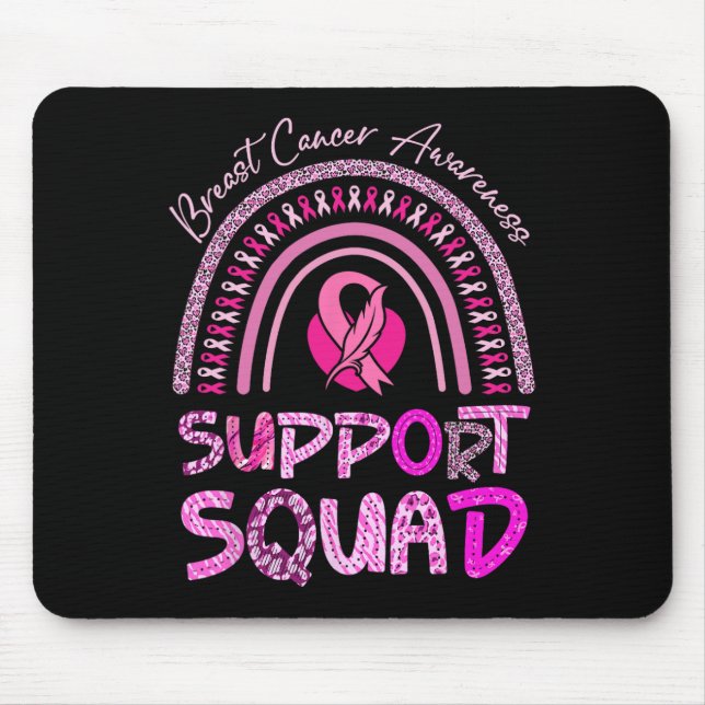Support Squad Pink Rainbow Leopard Breast Cancer A Mouse Pad (Front)