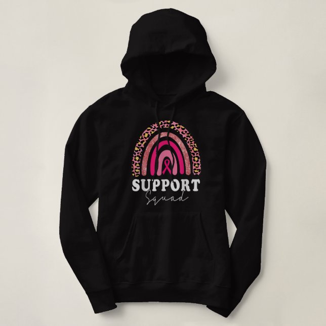 Support Squad Pink Ribbon Breast Cancer Awareness  Hoodie (Design Front)