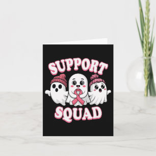 Support Squad Pink Ribbon Ghost Breast Cancer Awar Card