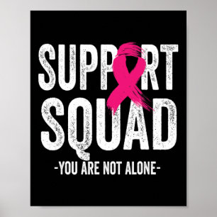 Support Squad Pink Ribbon Warrior Breast Cancer Aw Poster
