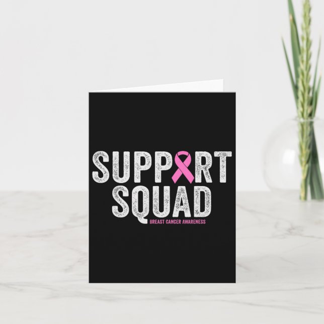 Support Squad Pink Warrior Breast Cancer Awareness Card (Front)