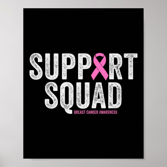 Support Squad Pink Warrior Breast Cancer Awareness Poster (Front)