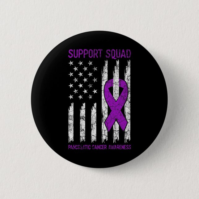 Support Squad - Purple Pancreatic Cancer Awareness Button (Front)