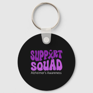Support Squad Purple Ribbon Brain Alzheimerheimer  Keychain