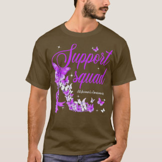 Support Squad Purple Ribbon Butterfly Alzheimer's  T-Shirt