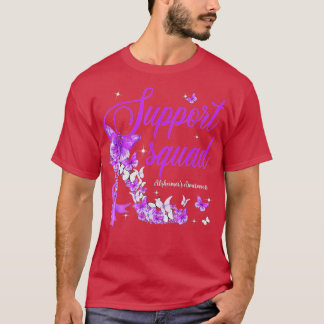 Support Squad Purple Ribbon Butterfly Alzheimer's  T-Shirt