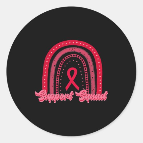 Support Squad Rainbow Blood Cancer Awareness Warri Classic Round Sticker