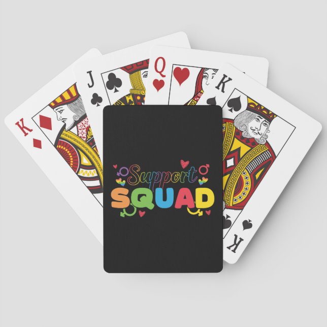 Support Squad - Rainbow Hearts Pride Ally Poker Cards (Back)