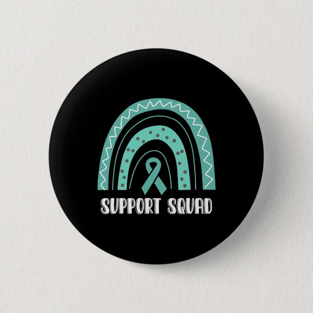 Support Squad Rainbow Polycystic Kidney Disease Aw Button (Front)