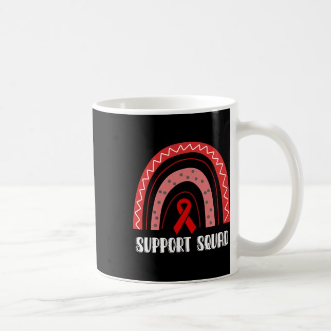 Support Squad Red Rainbow Blood Cancer Awareness  Coffee Mug (Right)