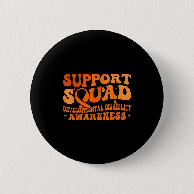 Support squad ribbon developmental disability button (Front)