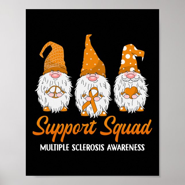 Support Squad Ribbon Multiple Sclerosis Awareness  Poster (Front)