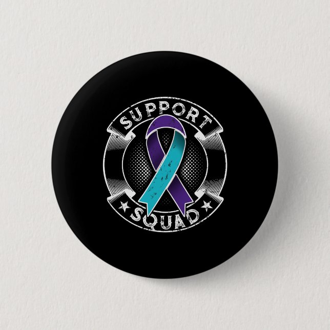 Support Squad Ribbon Suicide Prevention Awareness  Button (Front)