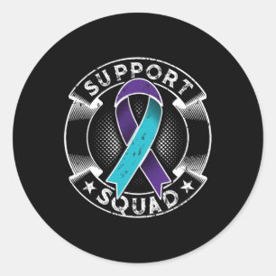 Support Squad Ribbon Suicide Prevention Awareness Classic Round Sticker