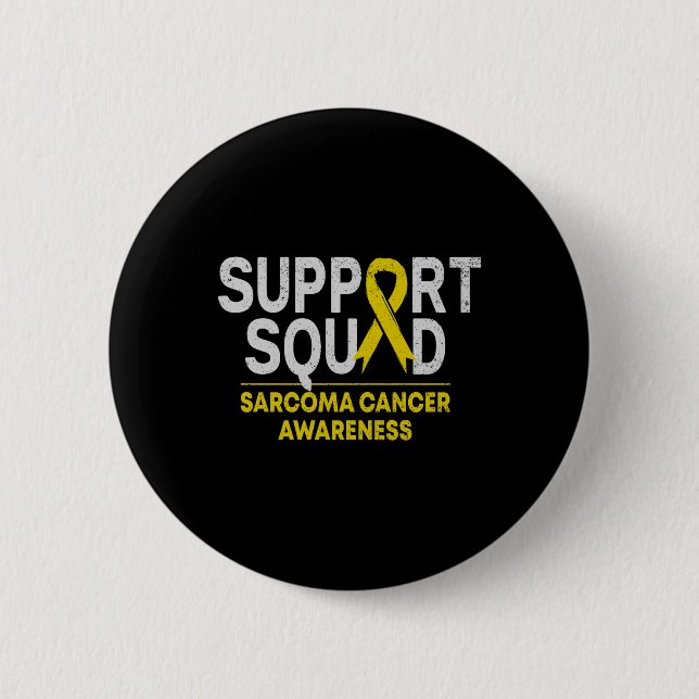 Support Squad Sarcoma Cancer Awareness Yellow Ribb Button (Front)