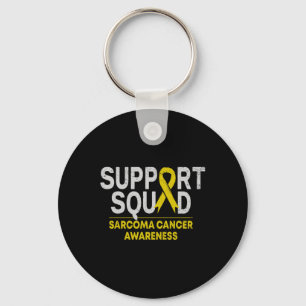 Support Squad Sarcoma Cancer Awareness Yellow Ribb Keychain