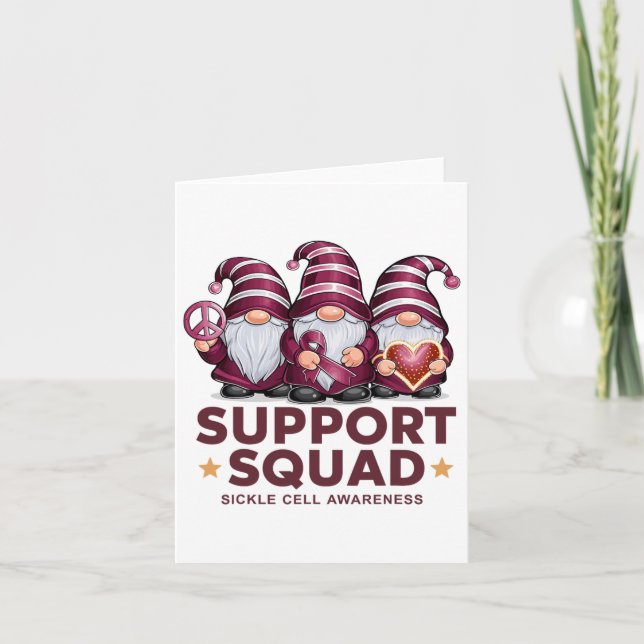 Support Squad Sickle Cell Awareness Month Gnomes S Card (Front)