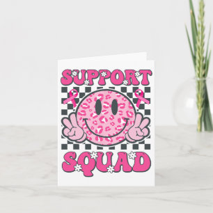 Support Squad Smile Face Pink Breast Cancer Awaren Card