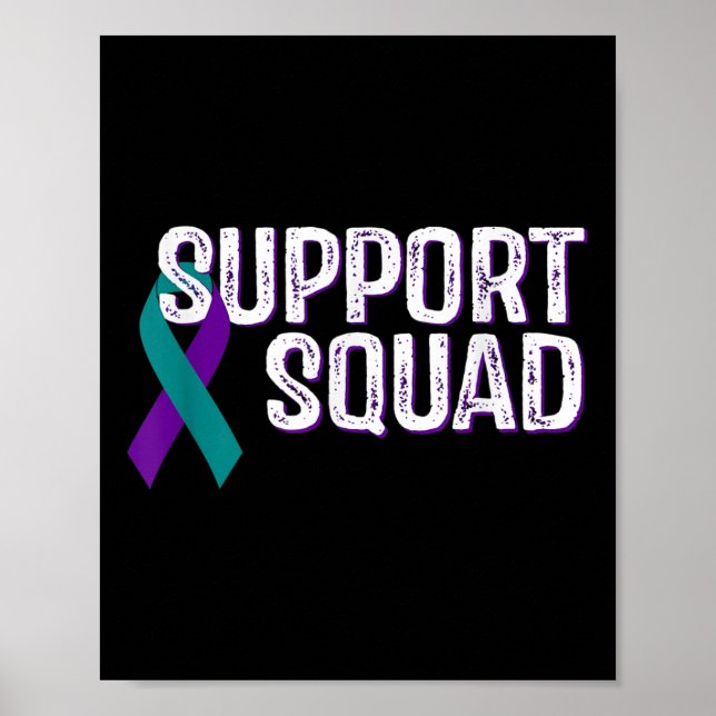 Support Squad Suicide Prevention Awareness Ribbon  Poster (Front)