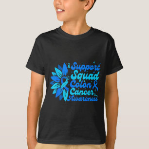 Support squad sunflower colon blue cancer T-Shirt