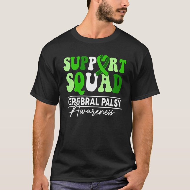 Support Squad Sunflower Hair Cerebral Palsy Awaren T-Shirt (Front)