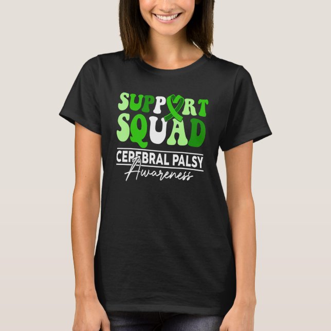 Support Squad Sunflower Hair Cerebral Palsy Awaren T-Shirt (Front)