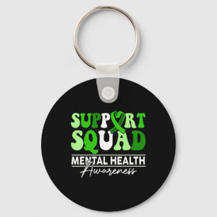 Support Squad Sunflower Hair Mental Health Awarene Keychain