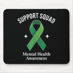 Support Squad Sunflower Hair Mental Health Awarene Mouse Pad