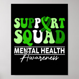Support Squad Sunflower Hair Mental Health Awarene Poster